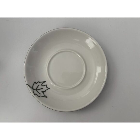 2007 Starbucks Green And White Embossed LEAF Tea CUP & SAUCER Coffee Mug 10 oz - Picture 2 of 7